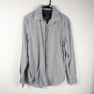 Jos A. Bank Reserve Medium Plaid Button Down Shirt Tailored Fit Cashmere Silk